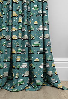 Roadtrip, Teal Blue - Made to Measure Curtains